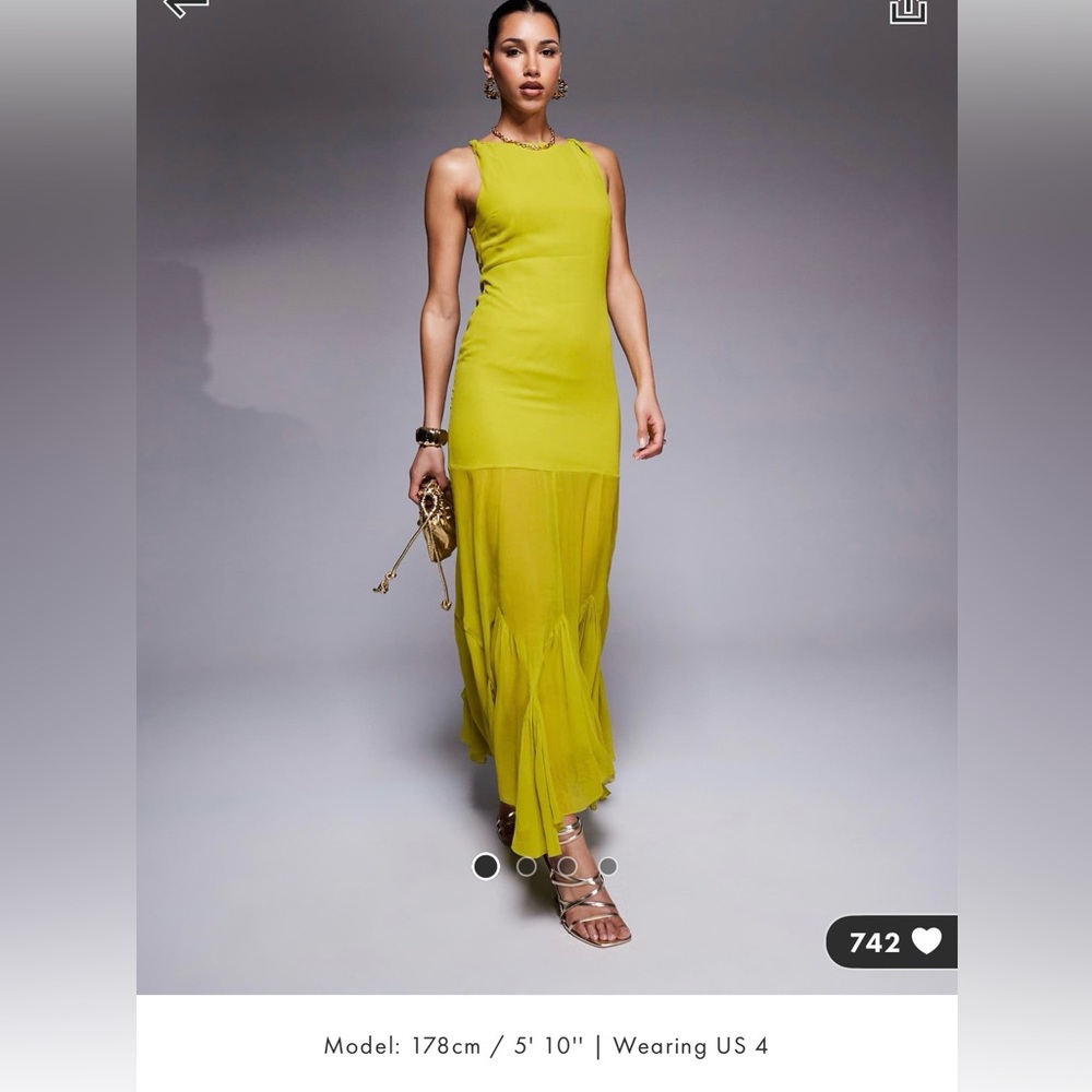 ASOS DESIGN | dropped waist maxi dress witth full godet hem